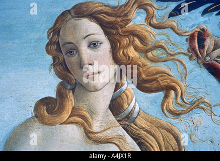 "La nascita di Venere" (dettaglio), c1485. Artista: Sandro Botticelli Foto Stock