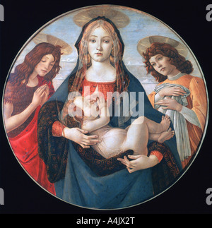 "La Vergine con il Bambino e i Santi Giovanni e un angelo', C1490. Artista: Sandro Botticelli Foto Stock