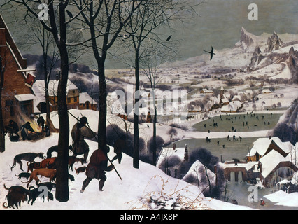 "Cacciatori nella neve, Febbraio", 1565. Artista: Pieter Bruegel il Vecchio Foto Stock