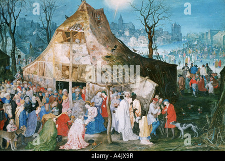 "Adorazione dei Magi", 1598. Artista: Jan Brueghel il Vecchio Foto Stock