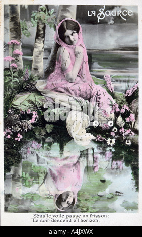 'Spring', vintage cartolina francese, c1900. Artista: sconosciuto Foto Stock