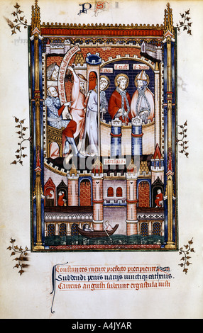 St Denis in catene, 1317. Artista: sconosciuto Foto Stock