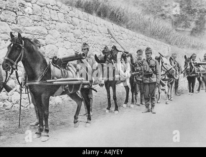 Soldati austriaci, Austro-Italian guerra, battaglia dell'Isonzo, guerra mondiale I, 1915. Artista: sconosciuto Foto Stock
