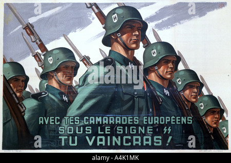 Assunzione francese poster per la SS, 1943-44. Artista: sconosciuto Foto Stock