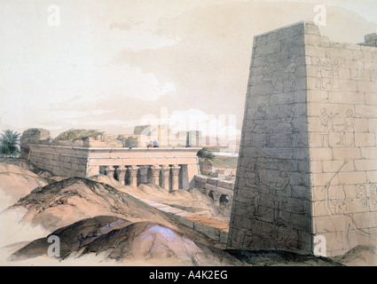 "Il Tempio di Edfu', Egitto, xix secolo. Artista: Signore Wharncliffe Foto Stock