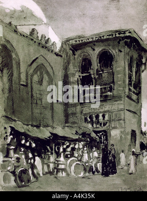 Commerciante di rame, il Cairo, Egitto, 1928. Artista: Louis Cabanes Foto Stock