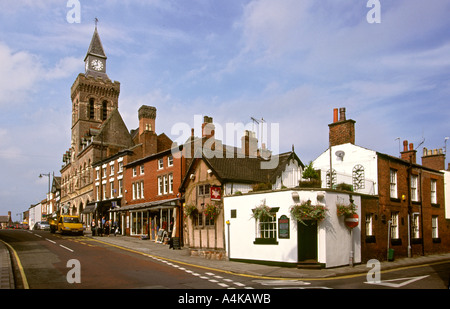 Cheshire Congleton Town Hall e Lawton Street Foto Stock