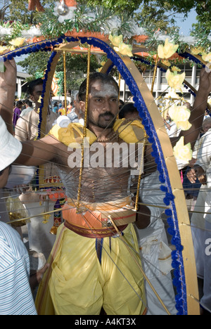 Gli indiani malesi Tamil celebrano il Thaipusam a Georgetown Penang Foto Stock