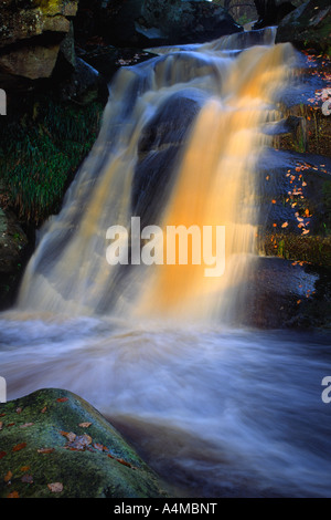 Cascata nella valle della desolazione, Wharfedale, Yorkshire Dales National Park Foto Stock