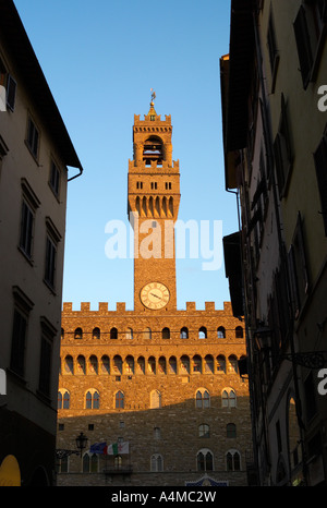 Palazzo Vecchio, Firenze Italia catturati nel tardo pomeriggio la luce del sole Foto Stock