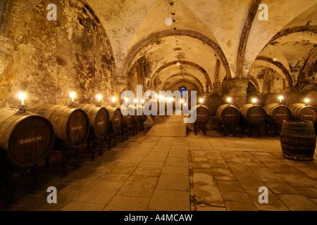 Cantina di Kloster Eberbach offrono monastero nella regione del Reno della Germania Hessen provincia. Foto Stock