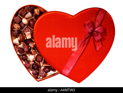 A FORMA DI CUORE SCATOLA DI CIOCCOLATO Foto Stock