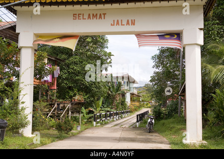 Borneo malese Sarawak Belaga town gate Foto Stock