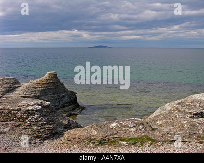 Byerums Raukar offerte straordinarie forme di calcare in Byerum sulla costa occidentale dell isola Oland Foto Stock