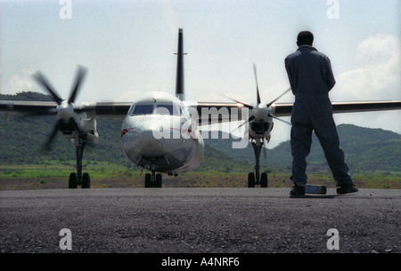 Etiopia airfield vicino Lalibella 1998 Foto Stock