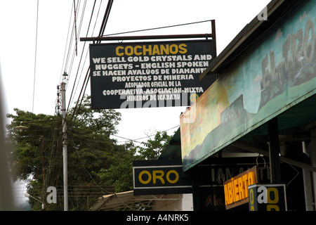 Shop segno di un oro e diamanti concessionaria di Santa Elena de Uairén in Venezuela Foto Stock