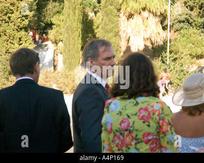 Geoff HOON MP, allora Segretario di Stato per la difesa, frequentando il terzo centenario Celebrazioni in Gibilterra, 2004, Foto Stock