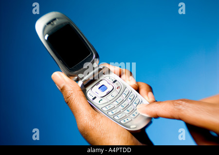 Mano Azienda Mobile Cellulare Foto Stock