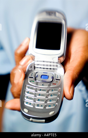 Mano Azienda Mobile Cellulare Foto Stock