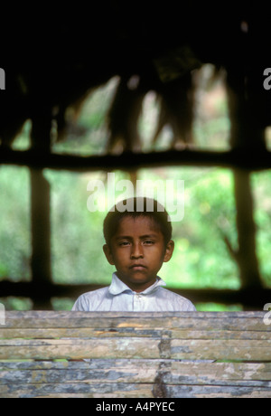 Bribri indiani, ragazzo, Talamanca Prenotazione indigeni, Limon Provincia, Costa Rica Foto Stock