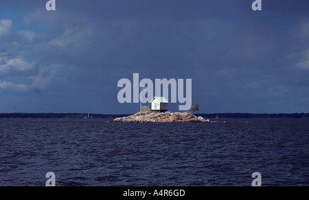 Casa su un'isola dell'arcipelago di Stoccolma Foto Stock
