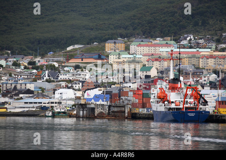 Porto di Ushuaia in Tierra Del Fuego in Patagonia Argentina Sud America del Sud Foto Stock