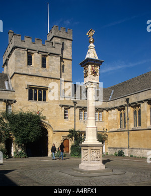 Il Corpus Christi College quad , Oxford , Inghilterra. Foto Stock