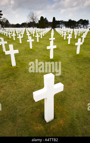 War Graves al americano cimitero militare Normandia Francia Foto Stock