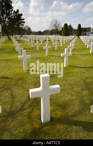 War Graves al American Cimitero militare di Colleville-sur-Mer, Normandia, Francia Foto Stock