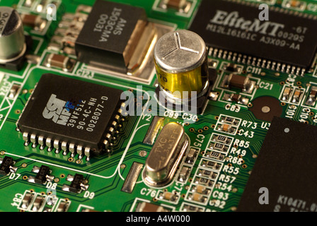 Scheda di circuito elettronico, vicino. Foto Stock