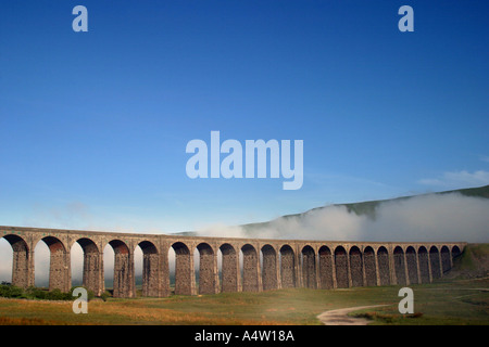 Vista del viadotto Ribblehead nello Yorkshire Dales Foto Stock