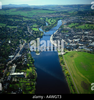 Fiume Tay Perth Scozia vista aerea Foto Stock