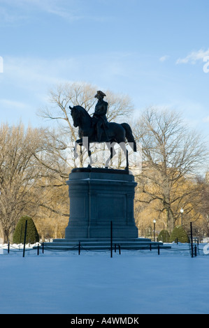 George Washington statua in Boston Public Garden. Foto Stock