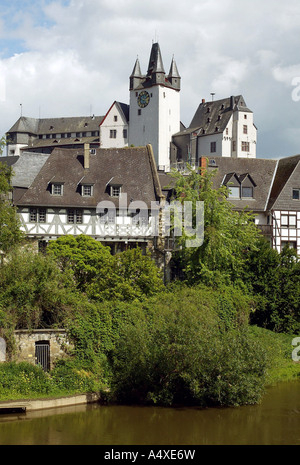 Il castello di Diez nella valle del Lahn, Renania-Palatinato, Germania Foto Stock