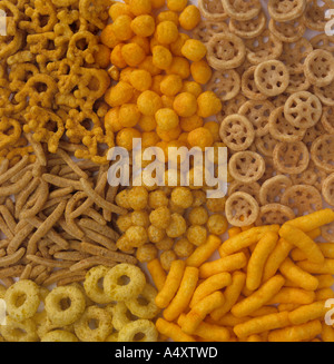 Assortimento di spuntini Foto Stock