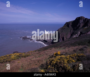 Il faro di Hartland Point sulla North Devon Coast Foto Stock