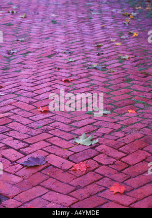 Antico e storico in mattoni marciapiede in il fiume Susquehanna città di Columbia Pennsylvania USA Foto Stock