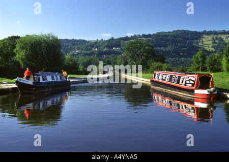 Sul canale Llangollen Galles Regno Unito Foto Stock