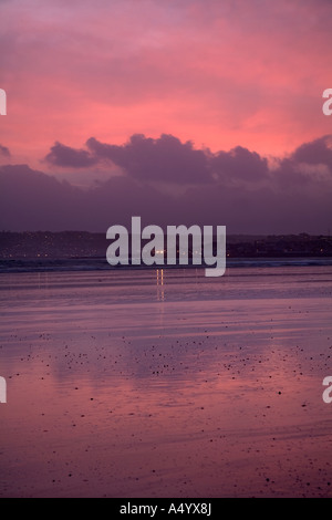 Penzance al tramonto dalla roccia lungo la Cornovaglia Foto Stock