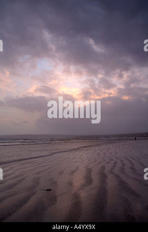 Penzance al tramonto dalla roccia lungo la Cornovaglia Foto Stock