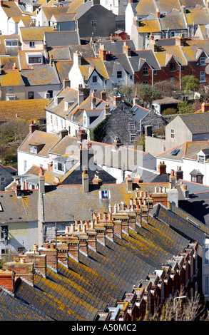 Righe di tetti in Fortuneswell on Portland in Gran Bretagna REGNO UNITO Foto Stock