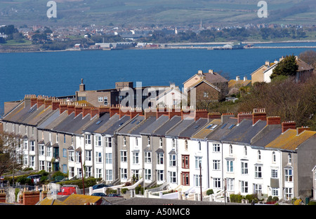 Righe di tetti in Fortuneswell on Portland in Gran Bretagna REGNO UNITO Foto Stock