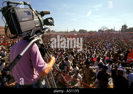 Rally in corso Red Fort New Delhi India Foto Stock