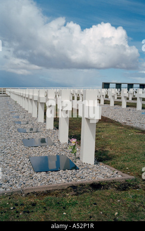 Militari argentini cimitero, (Cementerio de Darwin), Darwin, East Falkland, Isole Falkland, Sud Atlantico Foto Stock