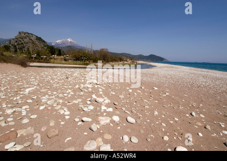 Olympos vicino a Kemer sud della Turchia Antalya Beach di Olympos Cirali Foto Stock