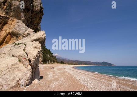 Olympos vicino a Kemer sud della Turchia Antalya Beach di Olympos Cirali Foto Stock