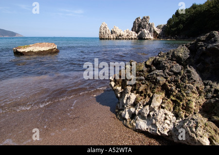 Olympos vicino a Kemer sud della Turchia Antalya in spiaggia Foto Stock