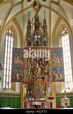 Altare gotico nella chiesa di Heiligenblut Carinzia Austria Foto Stock