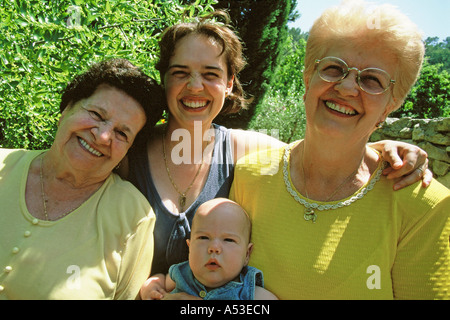 Quattro generazioni Foto Stock