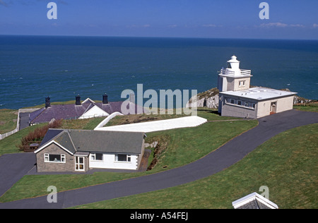Bull Point Lighthouse travi fuori sopra il canale di Bristol in North Devon. XPL 4768-447 Foto Stock